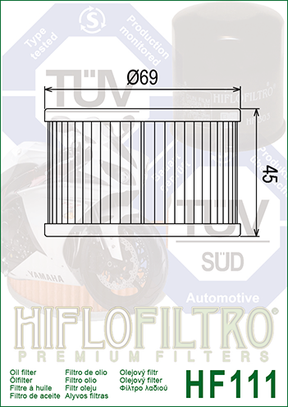 Hiflo Premuim Motorcycle Oil Filter HF111 Replaces Honda 15412-413-000