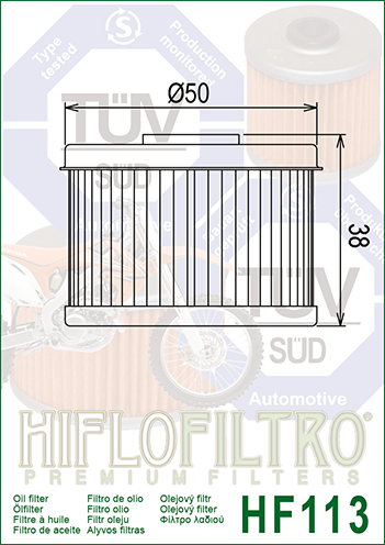 Hiflo Premuim Motorcycle Oil Filter HF113 Replaces Honda 15412-HM5-010