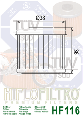 Hiflo Premuim Motorcycle Oil Filter HF116 Replaces Husqvarna 8000 A7019