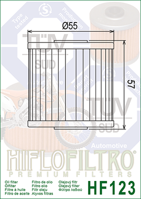 Hiflo Premuim Motorcycle Oil Filter HF123 Replaces Kawasaki 16099-004