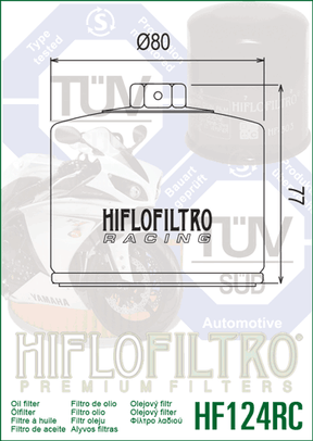 Hiflo Premium Racing Oil Filter HF124RC Replaces Kawasaki 16097-0009