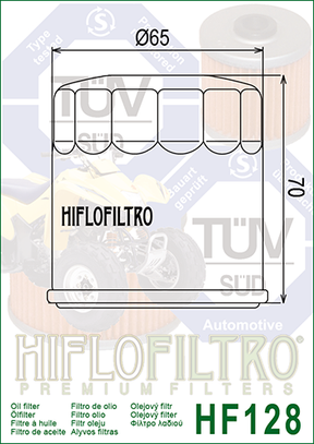 Hiflo Premium Motorcycle Oil Filter HF128 Replaces Kawasaki 49065-2071