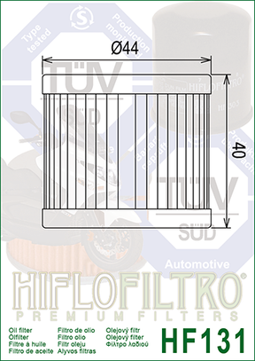 Hiflo Premium Motorcycle Oil Filter HF131 Replaces Suzuki 16510-05240