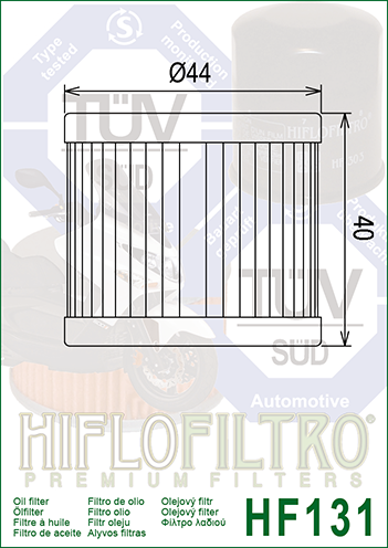 Hiflo Premium Motorcycle Oil Filter HF131 Replaces Suzuki 16510-05240