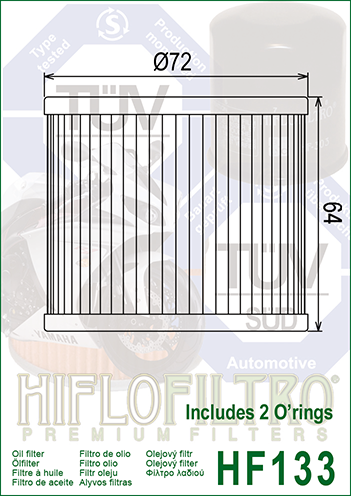 Hiflo Premium Motorcycle Oil Filter HF133 Replaces Suzuki 16500-45810