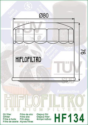 Hiflo Premium Motorcycle Oil Filter HF134 Replaces Suzuki 16510-05A00