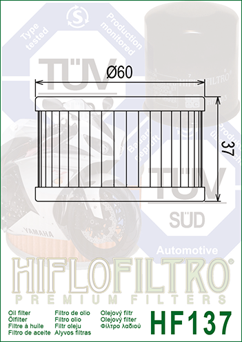 Hiflo Premium Motorcycle Oil Filter HF137 Replaces Suzuki 16510-37440