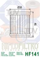 Hiflo Premium Motorcycle Oil Filter HF141 Replaces TM Racing F66510