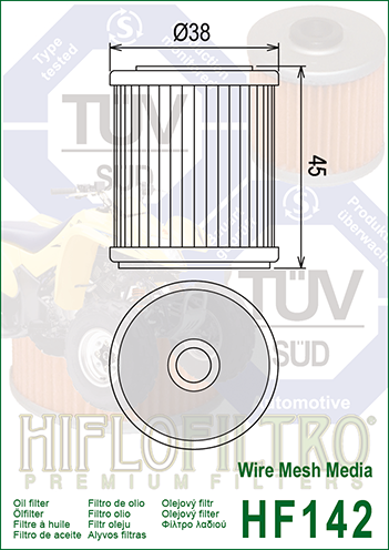 Hiflo Premium Motorcycle Oil Filter HF142 Replaces TM Racing F66508