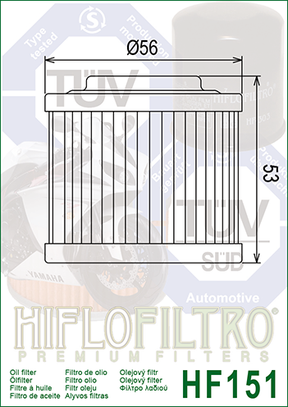 Hiflo Premium Motorcycle Oil Filter HF151 Replaces Aprilia 0256185
