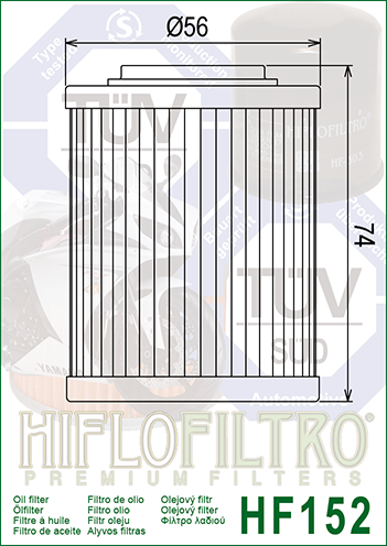 Hiflo Premium Motorcycle Oil Filter HF152 Replaces Aprilia 0256187