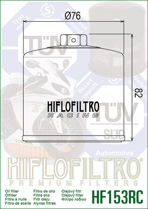 Hiflo Premium Racing Oil Filter HF153RC Replaces Ducati 09 054 99 60