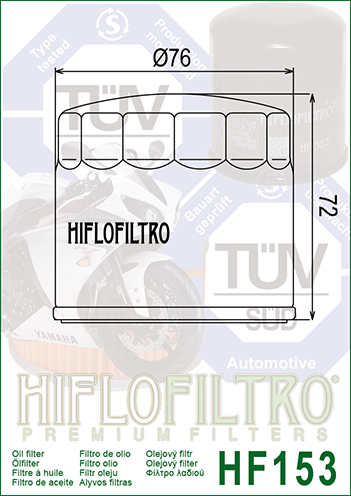 Hiflo Premium Motorcycle Oil Filter HF153 Replaces Ducati 09 054 99 60