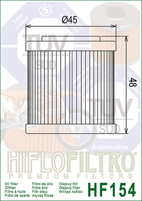 Hiflo Premium Motorcycle Oil Filter HF154 Replaces Husqvarna 800081675