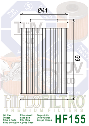Hiflo Premium Motorcycle Oil Filter HF155 Replaces KTM 580.38.005.000