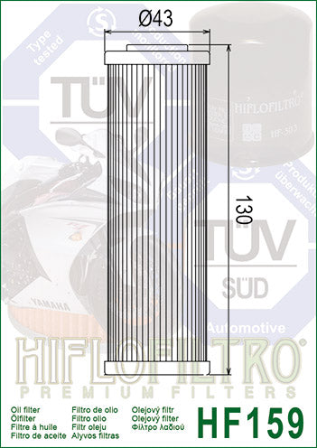 Hiflo Premium Motorcycle Oil Filter HF159 Replaces Ducati 444.4.029.1C