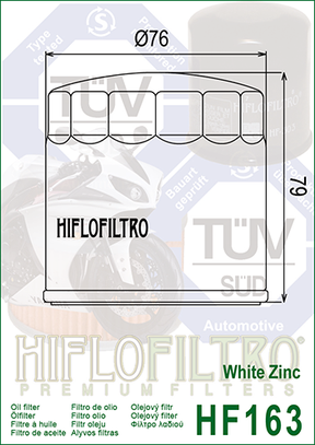 Hiflo Premium Motorcycle Oil Filter HF163 Replaces BMW 11 00 1 341 616