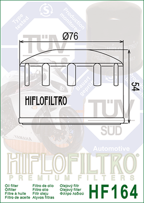 Hiflo Premium Motorcycle Oil Filter HF164 Replaces BMW 11 42 7 673 541