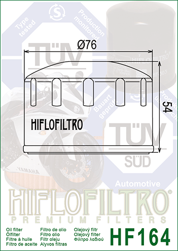 Hiflo Premium Motorcycle Oil Filter HF164 Replaces BMW 11 42 7 673 541