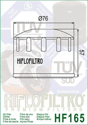 Hiflo Premium Motorcycle Oil Filter HF165 Replaces BMW 11 42 7 707 217