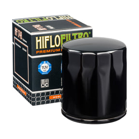 Hiflo Premium Motorcycle Oil Filter HF174B Replaces Harley 63793-01K - Black