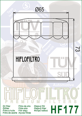 Hiflo Premium Motorcycle Oil Filter HF177 Replaces Buell 63806-00Y