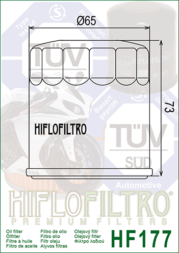 Hiflo Premium Motorcycle Oil Filter HF177 Replaces Buell 63806-00Y