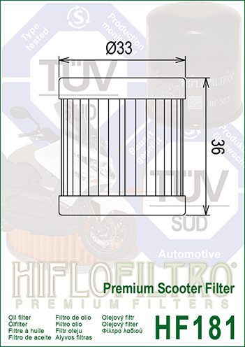 Hiflo Premium Motorcycle Oil Filter HF181 Replaces Cagiva 800093541