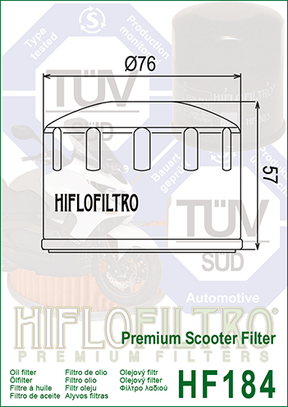 Hiflo Premium Motorcycle Oil Filter HF184 Replaces Peugeot 759749