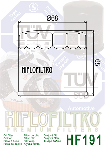 Hiflo Premium Motorcycle Oil Filter HF191 Replaces Benelli 260146090000