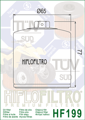 Hiflo Premium Motorcycle Oil Filter HF199 Replaces Multi 0812-130