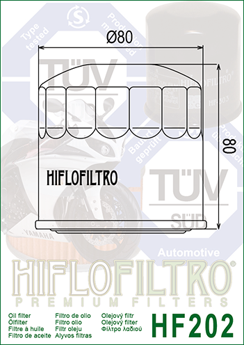 Hiflo Premium Motorcycle Oil Filter HF202 Replaces Honda 15410-679-013