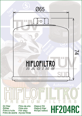 Hiflo Premuim Racing Motorcycle Oil Filter HF204RC Replaces Arctic Cat 3201-044