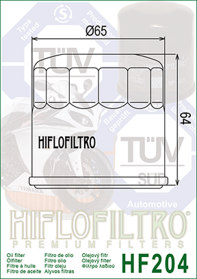 Hiflo Premium Motorcycle Oil Filter HF204 Replaces Arctic Cat 3201-044