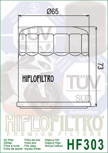 Hiflo Premuim Chrome Motorcycle Oil Filter HF303C Replaces Honda 15400-PFB-007