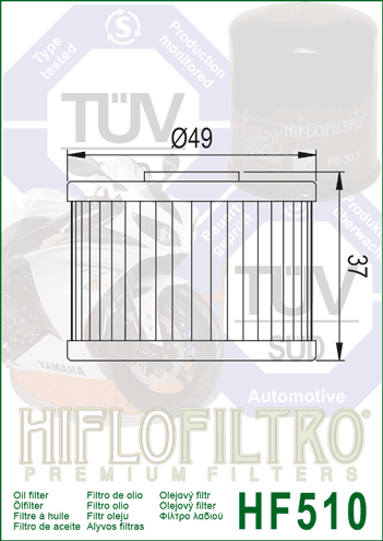 Hiflo Premuim Motorcycle Oil Filter HF510 Replaces Royal Enfield 888464