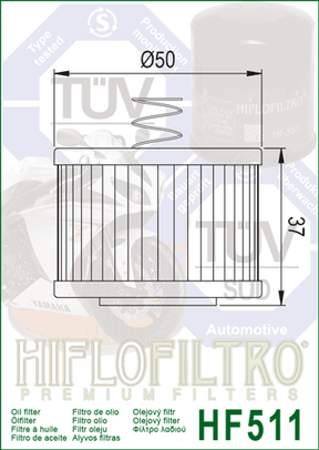 Hiflo Premuim Motorcycle Oil Filter HF511 Replaces Royal Enfield 1570120/B