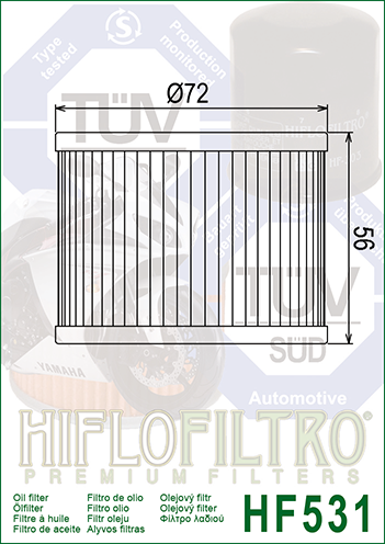 Hiflo Premuim Motorcycle Oil Filter HF531 Replaces Suzuki 16510-06C00
