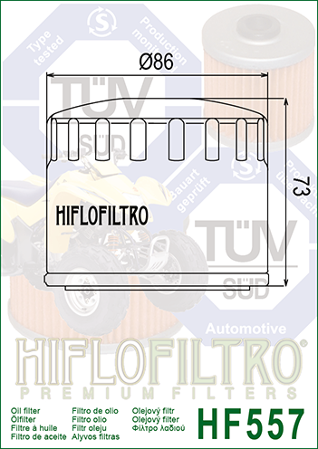 Hiflo Premuim Motorcycle Oil Filter HF557 Replaces Bombardier 420256620