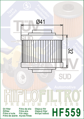 Hiflo Premuim Motorcycle Oil Filter HF559 Replaces Bombardier 420256452