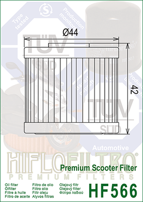 Hiflo Premuim Motorcycle Oil Filter HF566 Replaces Kawasaki 52010-Y001