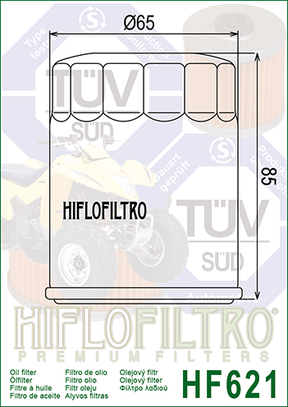 Hiflo Premuim Motorcycle Oil Filter HF621 Replaces Arctic Cat 0812-029