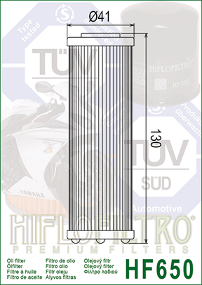 Hiflo Premuim Motorcycle Oil Filter HF650 Replaces KTM 600.38.015.000