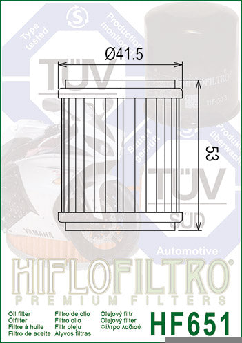 Hiflo Premuim Motorcycle Oil Filter HF651 Replaces KTM 750.38.046.100