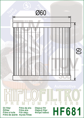 Hiflo Premuim Motorcycle Oil Filter HF681 Replaces Hyosung 16510HN9101HAS