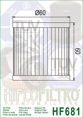Hiflo Premuim Motorcycle Oil Filter HF681 Replaces Hyosung 16510HN9101HAS