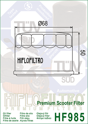 Hiflo Premium Motorcycle Oil Filter HF985 Replaces Kymco 1541A-LBA2-E00