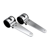 Bike It Chrome Motorcycle Headlight Brackets 49-54mm Fork Mount