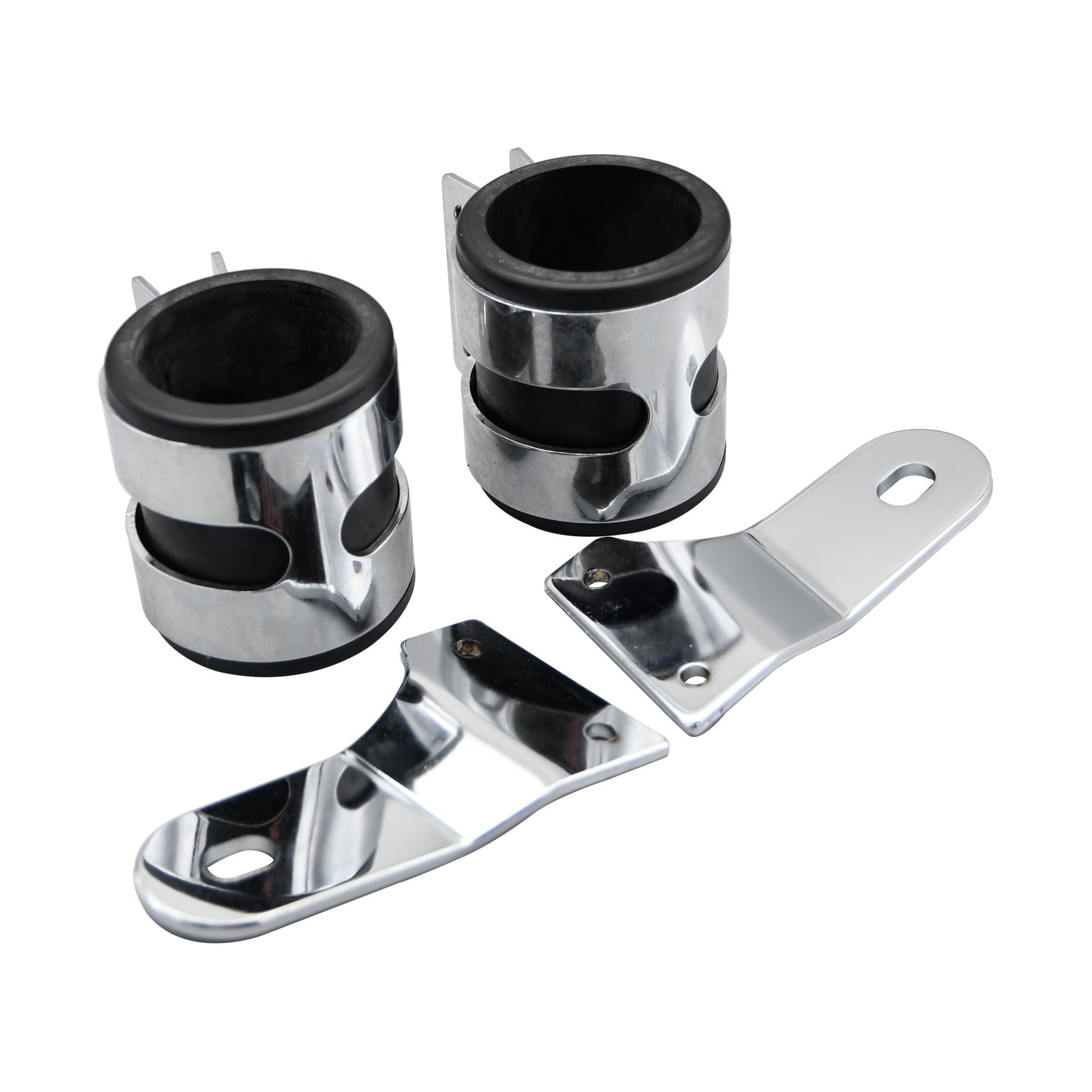 Bike It Chrome Stealth Headlight Bracket 38–40mm Universal Motorcycle