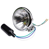 Universal Bates Style Chrome Motorcycle Headlight 4.5 Inch